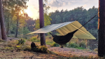 Mitmeotstarbeline telgikatuse kangas Bushmen EASY 3x3 m, roheline, metsalaagrisse