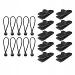 Telgi klambrid, 10 tk + mustad elastsed rihmad, tugevad telgihoidjad