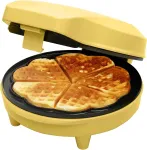 Vahvlimasin Bestron, s&uuml;damekujuline, 700 W, kollane, kleepumiskindel