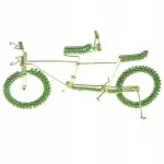 Metallist jalgrattaskulptuur Creative Tandem Bicycle, roheline