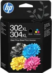 HP 302XL / 304XL tindikassetid, must ja v&auml;rviline, DeskJet 3630, 2620, Envy 5010