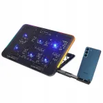 S&uuml;learvuti jahutusalus Rampage Sixpower R9 RGB-valgustusega, reguleeritav, USB HUBiga