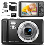 4K 64MP autofookusega kaamera 16x suumiga, sisseehitatud v&auml;lguga ja 2 akuga (must)