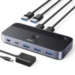 USB l&uuml;liti 2 arvutile, 2 kuni 4, USB 3.0, koos 2 USB-A kaabliga, must