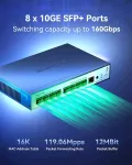 Juhtitud L3 10G v&otilde;rgul&uuml;liti, 8 porti, SFP+, VLAN, agregatsioon, QoS