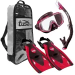 Sukeldumissari TUSA VISIO TRI-EX: mask, toru, uimed M 36-42 RED