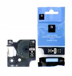 Isetatav lint DYMO 43621, 6 mm, 7 m, must valge tekstiga