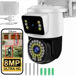 V&auml;lise WiFi IP-kaamera kahe objektiiviga, 4K 8MP, liikumise tuvastus ja h&auml;ire