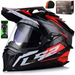 Motojuhi kiiver LS2 MX701 Explorer Spire punane Pinlocki ja Blendi 22.06 s&uuml;steemiga