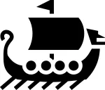 Auto kleebis BOAT VIKINGS, 15 x 17,5 cm, taustata
