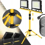 LED halogeen ehituslamp statiivil 2x100W IP65