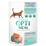 OPTIMEAL Sterilised m&auml;rg kassitoit l&otilde;he ja mustikatega 85 g