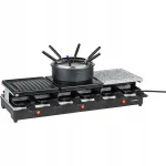Elektriline grill 3in1 raclette, fond&uuml;&uuml; poti ja 1650 W, must, 12-le inimesele