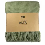 Patsidega pleed Alta Structure Wafer, roheline, 150x200 cm