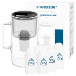 Vee filter Wessper D2 borosilikaatklaas 3 l must 6 filtriga