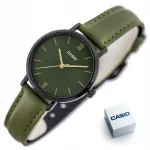 Naiste CASIO LTP-VT02BL-3A rohelise v&auml;rvusega kell kinkekarbis