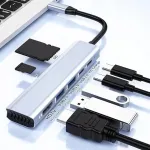 H.MAY USB-C 7-in-1 dokk 4K HDMI ja 100W PD-ga