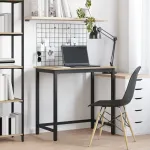 vidaXL laud, 100 x 50 x 76,5 cm, sonoma tamme toon, puitlaastplaat ja teras