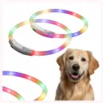 Reguleeritav silikoonist LED-valgustusega koera kaelarihm, 10&ndash;70 cm