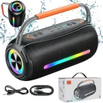 Juhtmevaba Bluetooth 5.4 k&otilde;lar 20W, RGB-valgustusega ja Power Bank, must