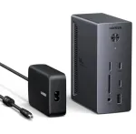 USB-C dokk 14-in-1 kolmele monitorile, 8K HDMI, DP, PD 100W, LAN