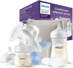 K&auml;sitsi rindade pump PHILIPS AVENT pudeli ja lutiga, algajatele komplekt