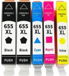 HP Deskjet Ink Advantage 3525, 4615, 4625, 5525, 6520, 6525, 655 XL tindikassetid, 5 tk