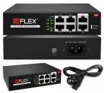 EIFLEX v&otilde;rgu l&uuml;liti, 4 PoE porti, 2 uplink, 10/100 Mbps, 65W, PoE kaameratele