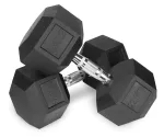 Hantlite komplekt SOLID HEX 2 x 22,5 kg, kummiga kaetud malmist, 45 kg