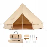 Telk Canvas Bell Tent 3 m, 4 hooaega, 4 inimesele, ahjuavaga