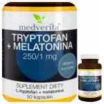 Toidulisand Medverita Tryptophan + Melatonin, L-tr&uuml;ptofaan, 50 kapslit