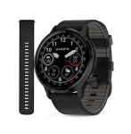 Garmin Venu 3 nutikell, hall, musta nahkrihmaga