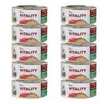 Akinu VITALITY tuunikala ja s&auml;rjemahaga kassikonservid, 10 x 70 g