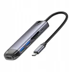 Adapter MCDODO 6in1 USB-C HDMI 4K, 2x USB-A, SD ja microSD kaardipesadega