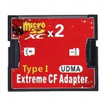 M&auml;lukaartide adapter, Dual Port, SD/SDHC/SDXC, Type I Compact Flash