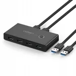 USB jagaja 4x USB 3.2 Gen 1, kahe arvuti jaoks, must