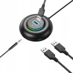 USB jagaja Orico YXR4-U3, 4 pesa, USB 3.0, k&otilde;rvaklappide ja mikrofoni &uuml;hendused, RGB valgustus, 1,8 m