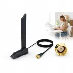 WiFi 6E kolmepoolne antenn, 9 dBi, RP-SMA, magnetiga, 2 m, sobib 2026 ruuterile