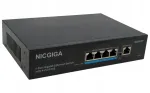 Nicgiga GS0410P v&otilde;rgul&uuml;liti, 5 porti, 4 PoE+ porti, 78 W, VLAN tugi