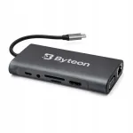 USB-C 11-&uuml;hes hub Byteoniga HDMI, VGA, RJ45, USB 3.0, PD ja SD-kaardilugejaga