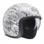 Mootorratturi kiiver HJC FG-70S Machu MC10SF p&auml;ikesesirmiga, valge/must, S suurus