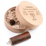 Puidust 32 GB USB 3.0 m&auml;lupulk &uuml;mara karbiga, graveeringuga &bdquo;Communion&ldquo;