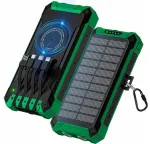 V&auml;line aku Powerbank Solar 30000mAh juhtmevaba laadimise, LED-taskulambi ja 6 USB-ga