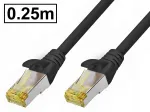 Cat.6A varjestatud PIMF v&otilde;rgukaabel, RJ45-RJ45, Cu, AWG26, must, 0,25 m