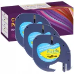 Plastiklint DYMO LetraTag, 12 mm x 4 m, kollane, 3 tk, 59423