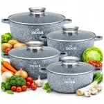 Marmorviimistlusega pottide komplekt induktsioon- ja gaasipliidile sobiv 16/20/22/26 cm
