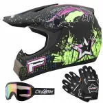 Motokrossi kiiver prillide ja kinnastega, XL