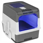 Suletud suur kasside tualett UV-lambi, sahtli ja labidaga