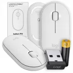 Logitech M350 Pebble juhtmevaba hiir, valge, vaikne, Bluetooth, USB
