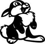 Kleebis autole HARE RABBIT, taustata, 15 x 15,2 cm